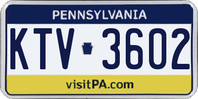 PA license plate KTV3602