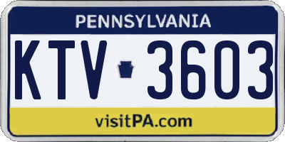 PA license plate KTV3603
