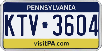 PA license plate KTV3604