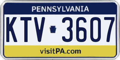 PA license plate KTV3607