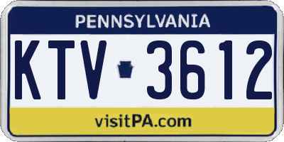 PA license plate KTV3612