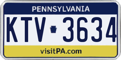 PA license plate KTV3634
