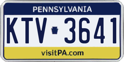 PA license plate KTV3641