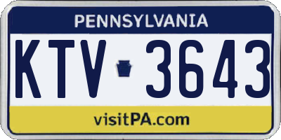 PA license plate KTV3643