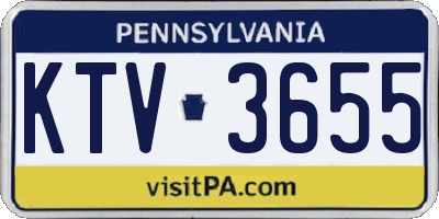 PA license plate KTV3655