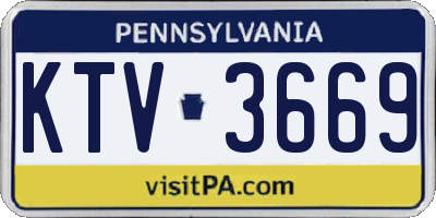 PA license plate KTV3669