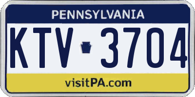 PA license plate KTV3704