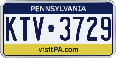 PA license plate KTV3729