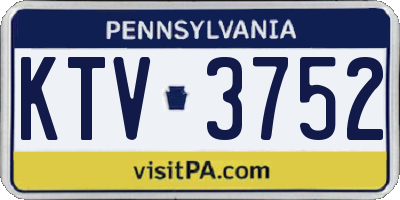 PA license plate KTV3752
