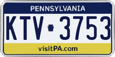 PA license plate KTV3753