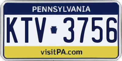 PA license plate KTV3756
