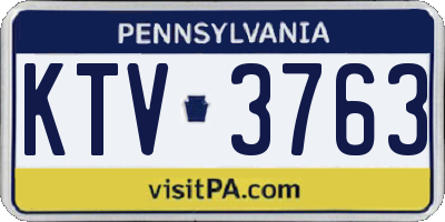 PA license plate KTV3763
