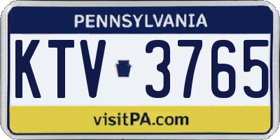 PA license plate KTV3765