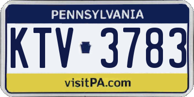 PA license plate KTV3783