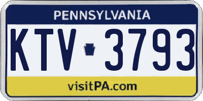 PA license plate KTV3793