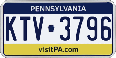 PA license plate KTV3796