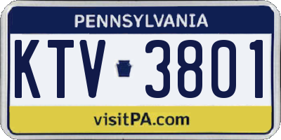 PA license plate KTV3801