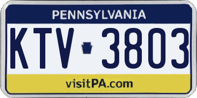 PA license plate KTV3803