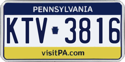 PA license plate KTV3816