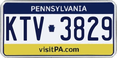 PA license plate KTV3829