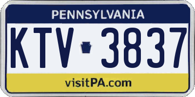PA license plate KTV3837
