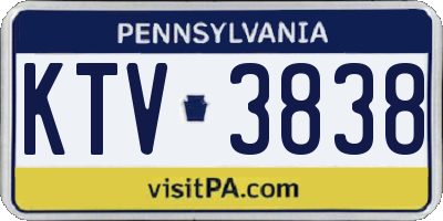 PA license plate KTV3838