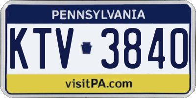 PA license plate KTV3840