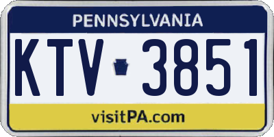 PA license plate KTV3851