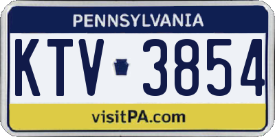 PA license plate KTV3854