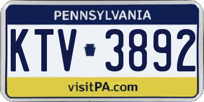 PA license plate KTV3892