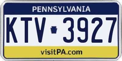 PA license plate KTV3927