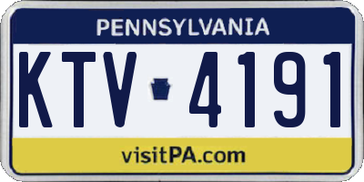 PA license plate KTV4191
