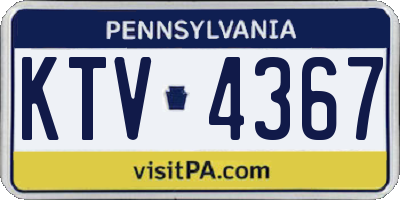 PA license plate KTV4367