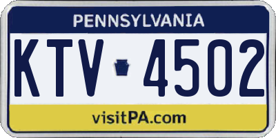 PA license plate KTV4502