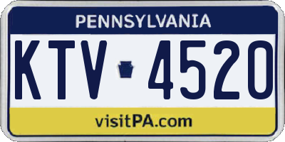 PA license plate KTV4520