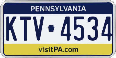 PA license plate KTV4534