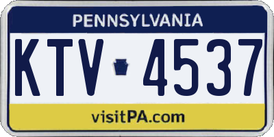 PA license plate KTV4537