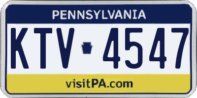 PA license plate KTV4547