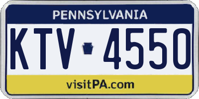 PA license plate KTV4550