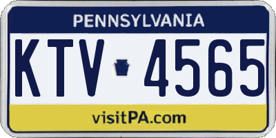 PA license plate KTV4565
