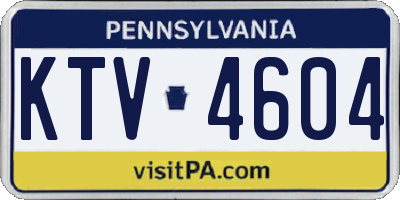 PA license plate KTV4604
