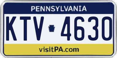 PA license plate KTV4630