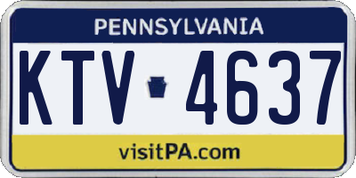 PA license plate KTV4637