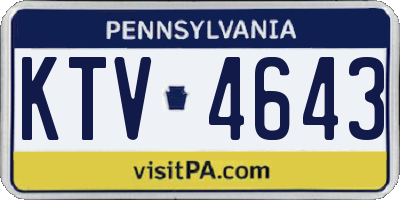 PA license plate KTV4643