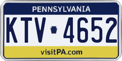 PA license plate KTV4652