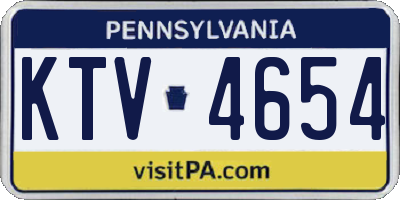 PA license plate KTV4654