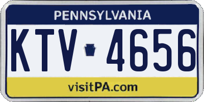 PA license plate KTV4656