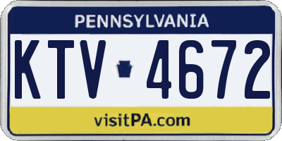 PA license plate KTV4672