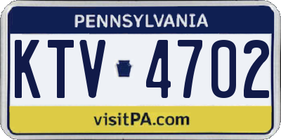 PA license plate KTV4702