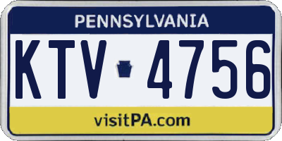PA license plate KTV4756